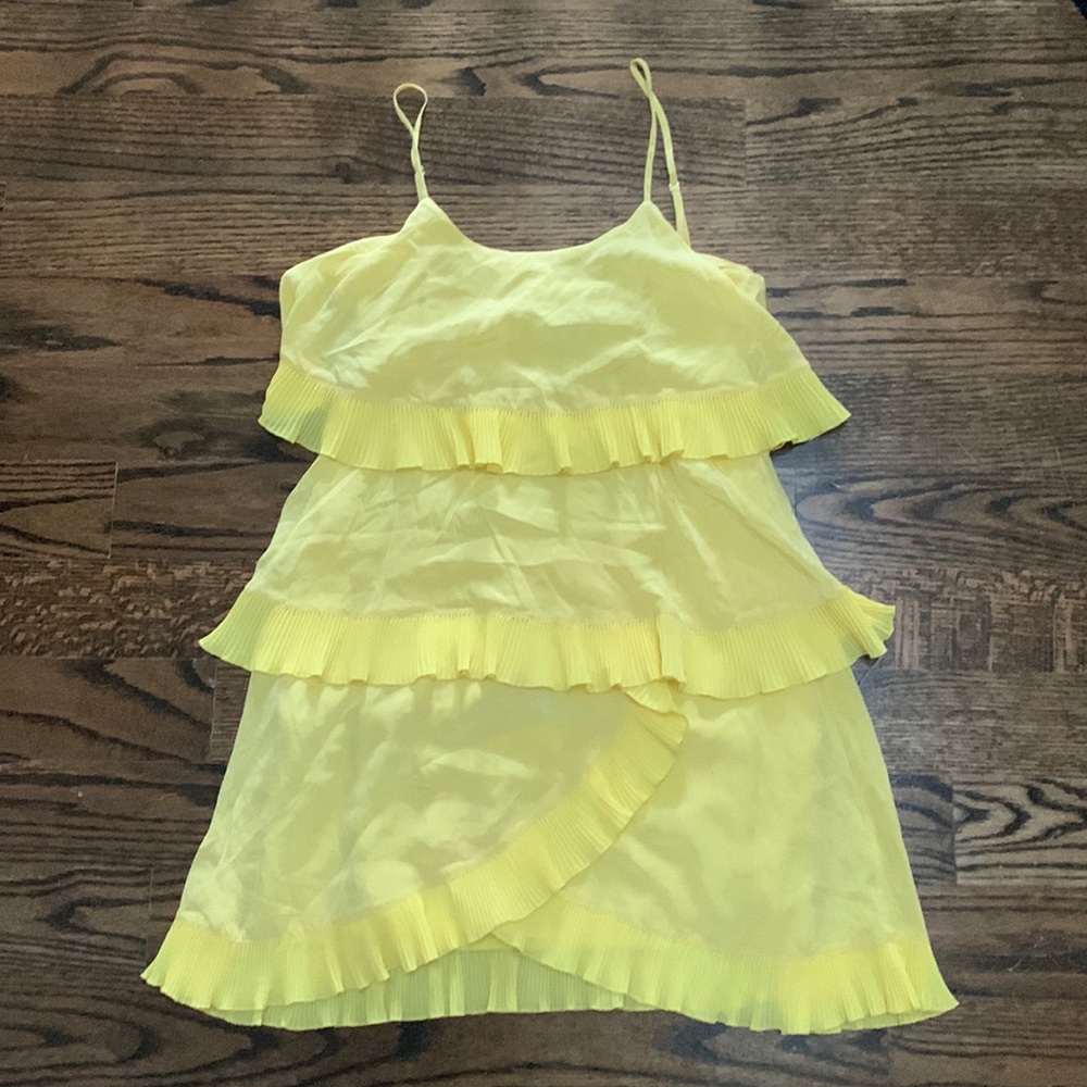 BCBG Yellow Tiered Mini Dress